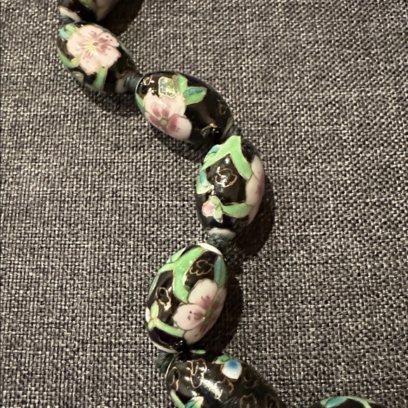 Vintage Large Oval Porcelain Necklace - Picture 4 of 5